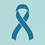 Teal Ovarian Cancer Awareness Ribbon